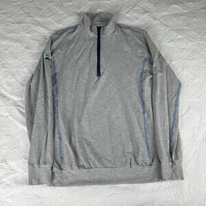 Wears Woody Sweater Mens Size M Gray  1/4 Zip Pullover Bamboo Blend Fleece Hike